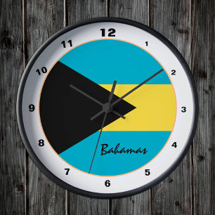 Elegant Bahamas Flag trendy Home / design Round Clock