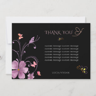 Elegant Baho He Gives Me Butterflies Bridal Thank You Card