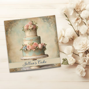 Elegant Baker Pastry Chef Bakery Wedding Cake Square Business Card