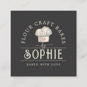 Elegant Baker's Logo Cream Black Business Card