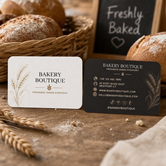 Elegant Bakery Business Card Template | Editable  (Elegant Bakery Business Card Template | Editable)
