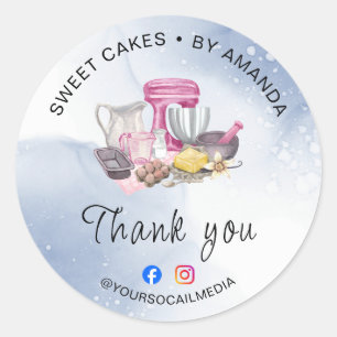 Elegant Bakery Thank You Sticker You made my day