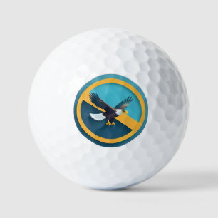 Elegant Bald Eagle Emblem Golf Balls