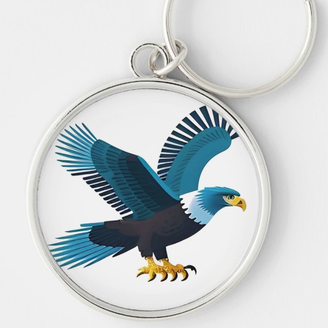 Elegant Bald Eagle Emblem Key Ring (Front)