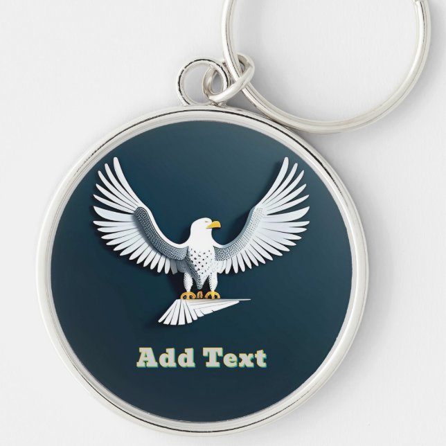 Elegant Bald Eagle Emblem Key Ring (Front)