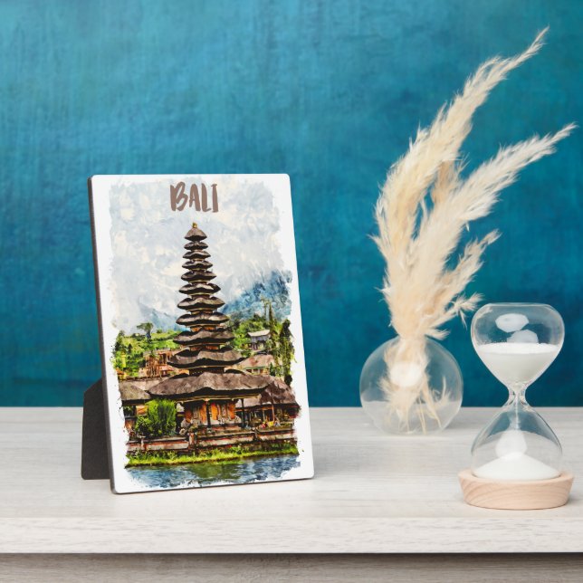 Elegant Bali Indonesia Ulun Danu Beratan Plaque (Side)