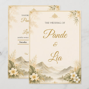 Elegant Bali Mountain Wedding Invitation