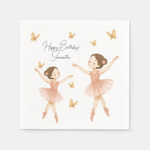 Elegant Ballerina Birthday Party Paper Napkin