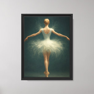 Elegant Ballerina in White Tutu Canvas Print
