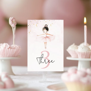 Elegant Ballerina Pink Birthday Table Number