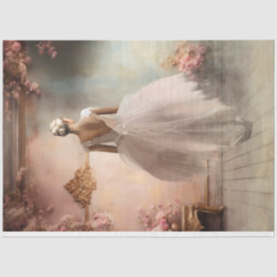 Elegant Ballerina Portrait & Floral, Shabby Chic Tissue Paper