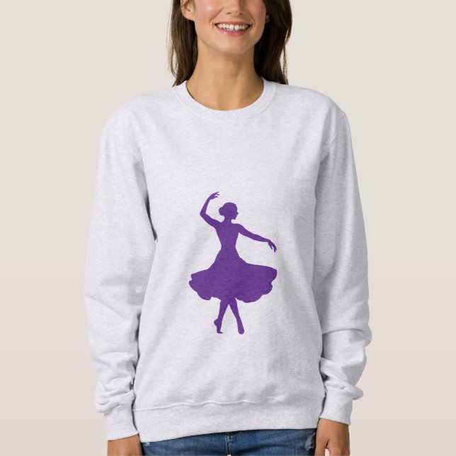Elegant Ballerina Silhouette Ballet Dancer Sweatshirt (Front)