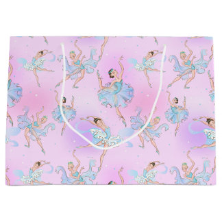 Elegant Ballerinas Wrapping Paper Large Gift Bag
