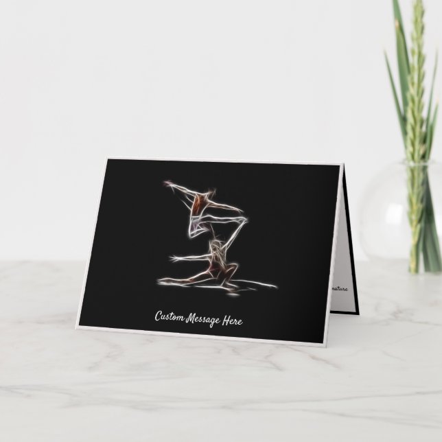 Elegant Ballet Abstract Dancers Note Card (Front)