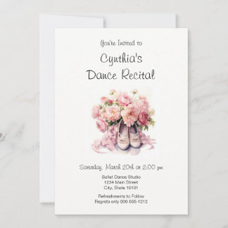 Elegant Ballet Dance Recital Invitation