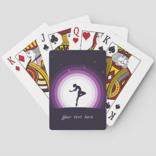 Elegant Ballet Dancer Purple Lights Personalise Playing Cards