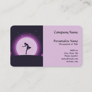 Elegant Ballet Dancer Silhouette Surreal Moon Business Card
