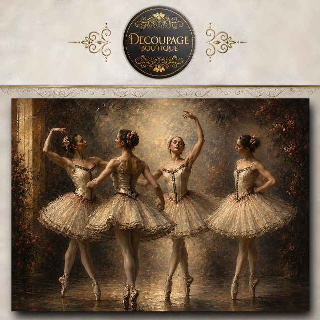 Elegant Ballet Quartet Ballerinas Decoupage Tissue Paper (Elegant Ballet Quartet Ballerinas Decoupage Tissue Paper)
