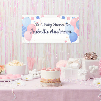 Elegant Balloons Baby Shower Welcome Sign
