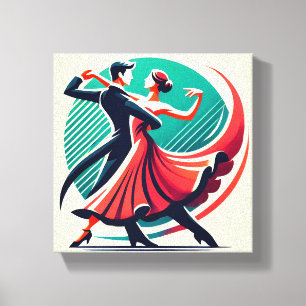 Elegant Ballroom Dance – Stylised Art Poster  Canvas Print