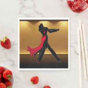 Elegant Ballroom Dancers on Stage Paper Napkin