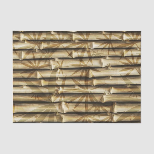 Elegant Bamboo Tropical Island Wood Tissue Paper (Front)