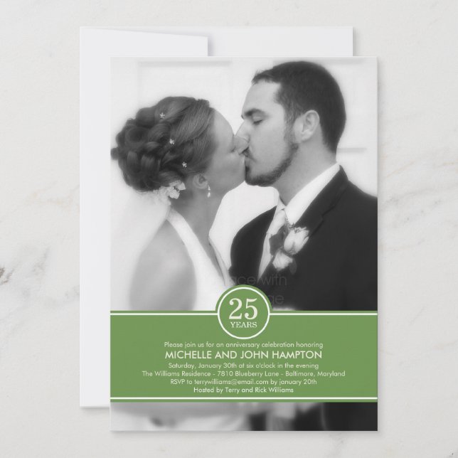 Elegant Band Anniversary Photo Invitation (Front)