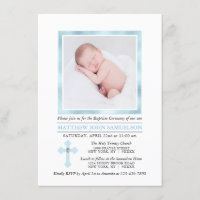 Elegant BAPTISM CHRISTENING Cross Blue Boy | PHOTO