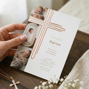 Elegant Baptism Christening Religious Cross Photo