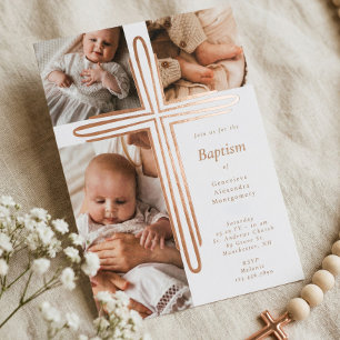 Elegant Baptism Christening Religious Photo Cross