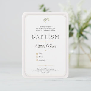 Elegant Baptism Invitation Personalized