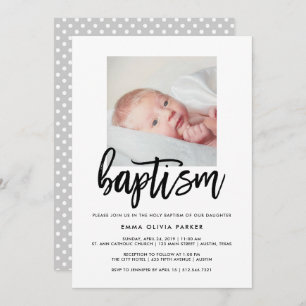 Elegant Baptism Invitation with Baby's Photo