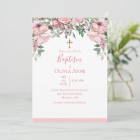 Elegant Baptism Pink Floral Name