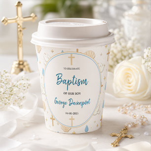 Elegant Baptism   Religious Kids Christening Party Paper Cups
