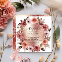 Elegant Baptism Rose Gold Floral