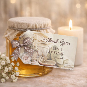 Elegant Baptism Thank You Favour Tag