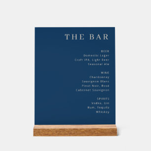 Elegant Bar Menu Design Acrylic Sign