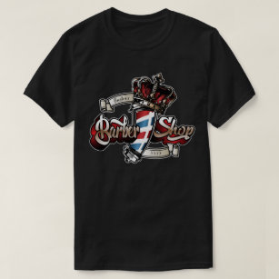 Elegant Barber Pole and Crown Personalise T-Shirt
