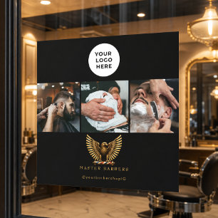 Elegant Barber Shop Golden Eagle Logo Hair Stylist