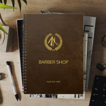 Elegant barber shop logo appointment book