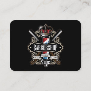 Elegant Barbershop Logo Personalise Business Card