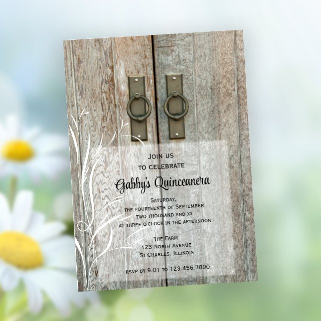 Elegant Barn Doors Quinceañera Party Invitation (Creator Uploaded)