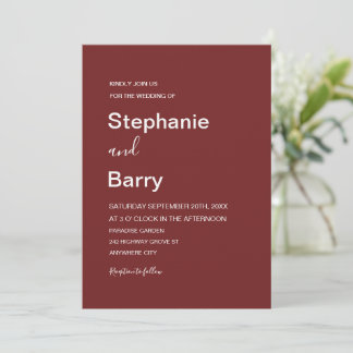 Elegant Barn Red Wedding Invitation