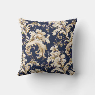 Elegant Baroque and Damask Decor: Vintage Ornate Cushion