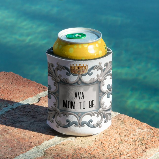 Elegant Baroque Baby Boy Shower Favour Can Cooler (In Situ Pool)