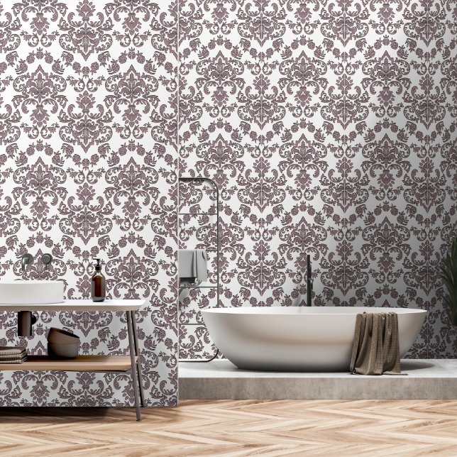 Elegant Baroque Classic Pattern Wallpaper (Bathroom)