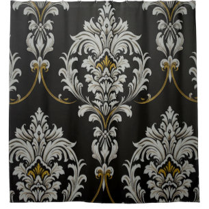 Elegant Baroque Damask Shower Curtain