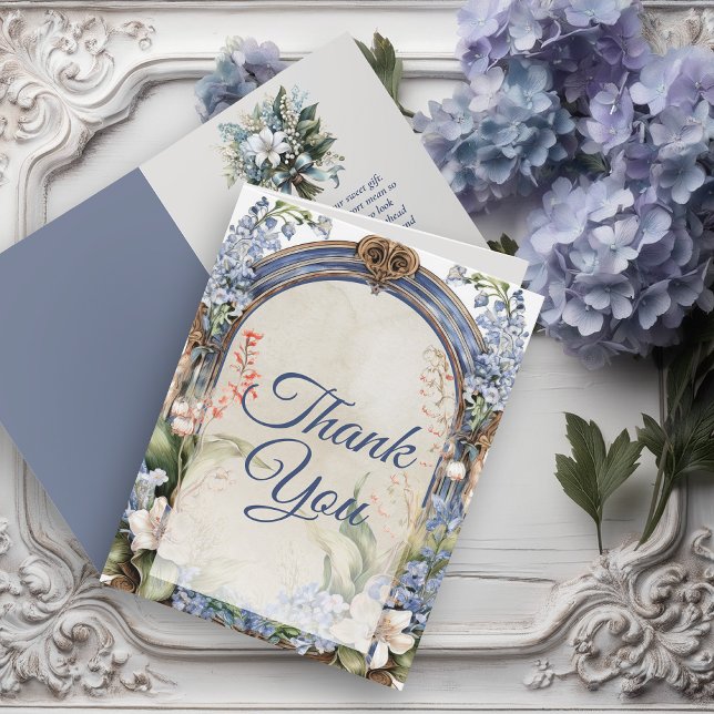 Elegant Baroque Floral Arch Thank You (Elegant Baroque Floral Arch Thank You Folded Card)