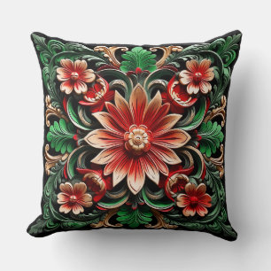 Elegant Baroque Floral Colourful Artistic Cushion