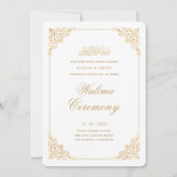 Elegant Baroque Frame Gold Script Walima Ceremony